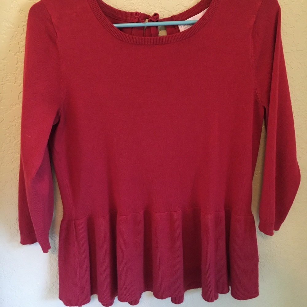 time and tru red blouse